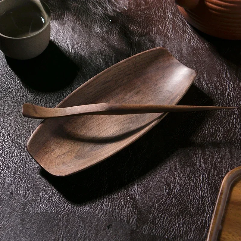 

Black walnut three-piece kung fu tea set solid wood tea ceremony accessories teaspoon