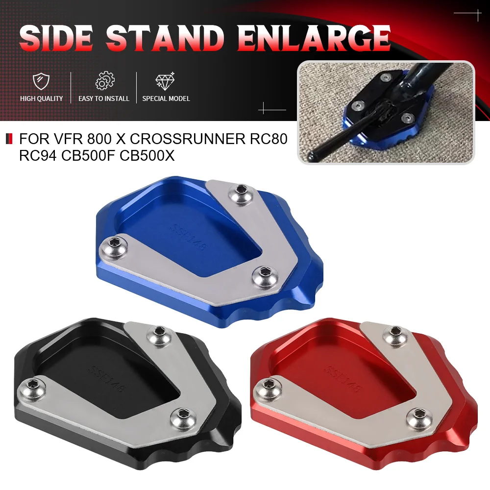 

For Honda VFR 800 X Crossrunner RC80 RC94 CB500F CB500F CB500X Motorcycle CNC Kickstand Foot Side Stand Enlarger Plate Kickstand