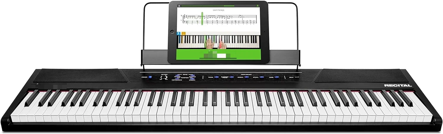 

For Key Digital Piano Keyboard with Semi Weighted Keys, 2x20W Speakers, 5 Voices, Split, Layer and Lesson Mode,