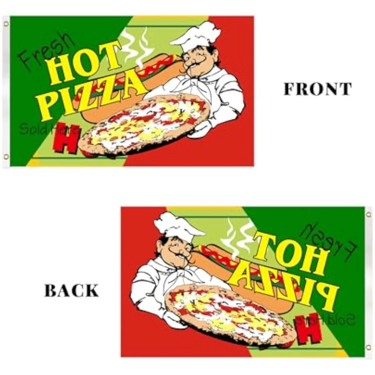 Fresh Hot Pizza Flag Banner Chef Food Sign Advertising Concession Stand Outdoor Durable Banner