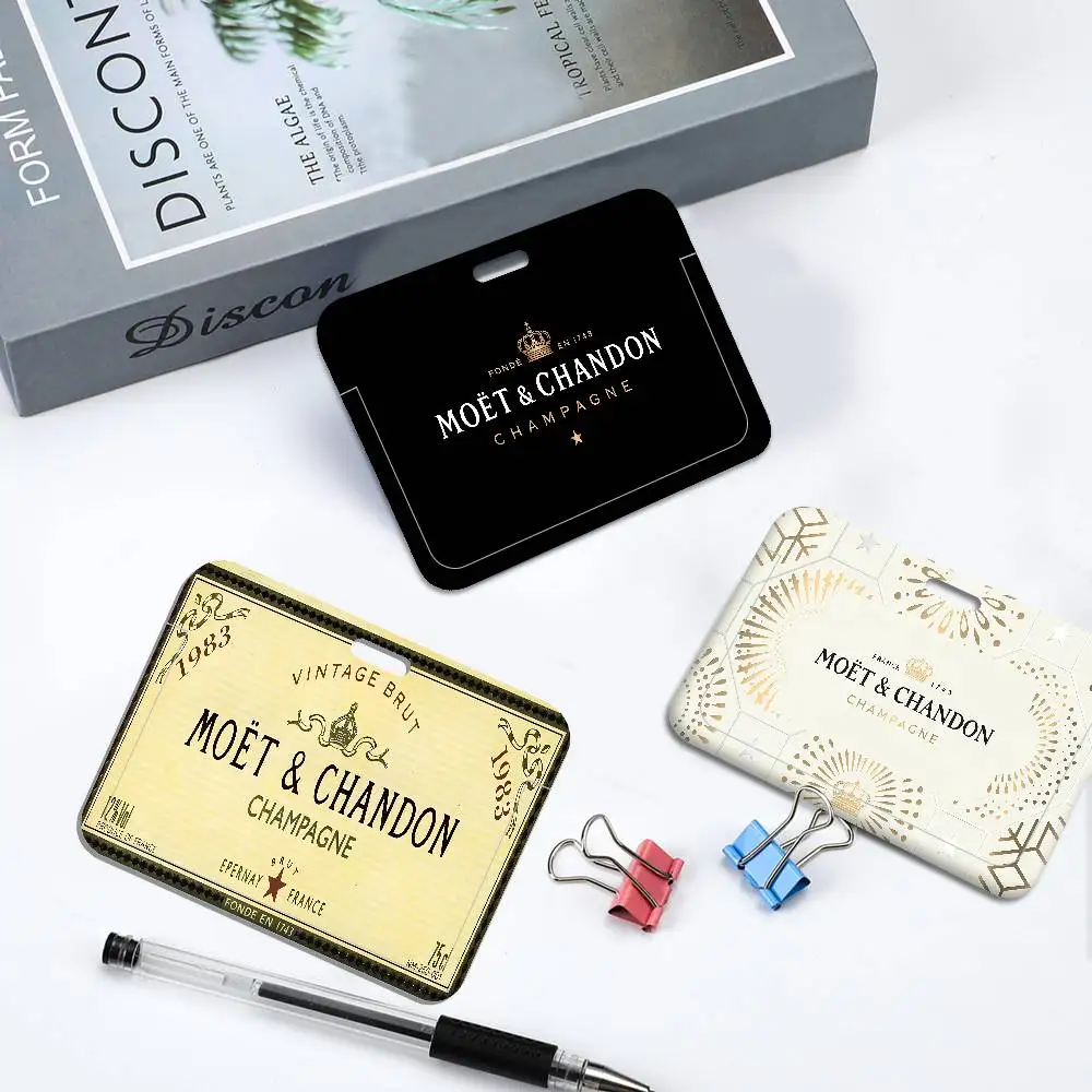 Marca francesa de champán Moet & Chandon, 1 unidad, tarjetero con correa para el cuello, tarjetero para identificación, tarjetero para estudiantes con cordón