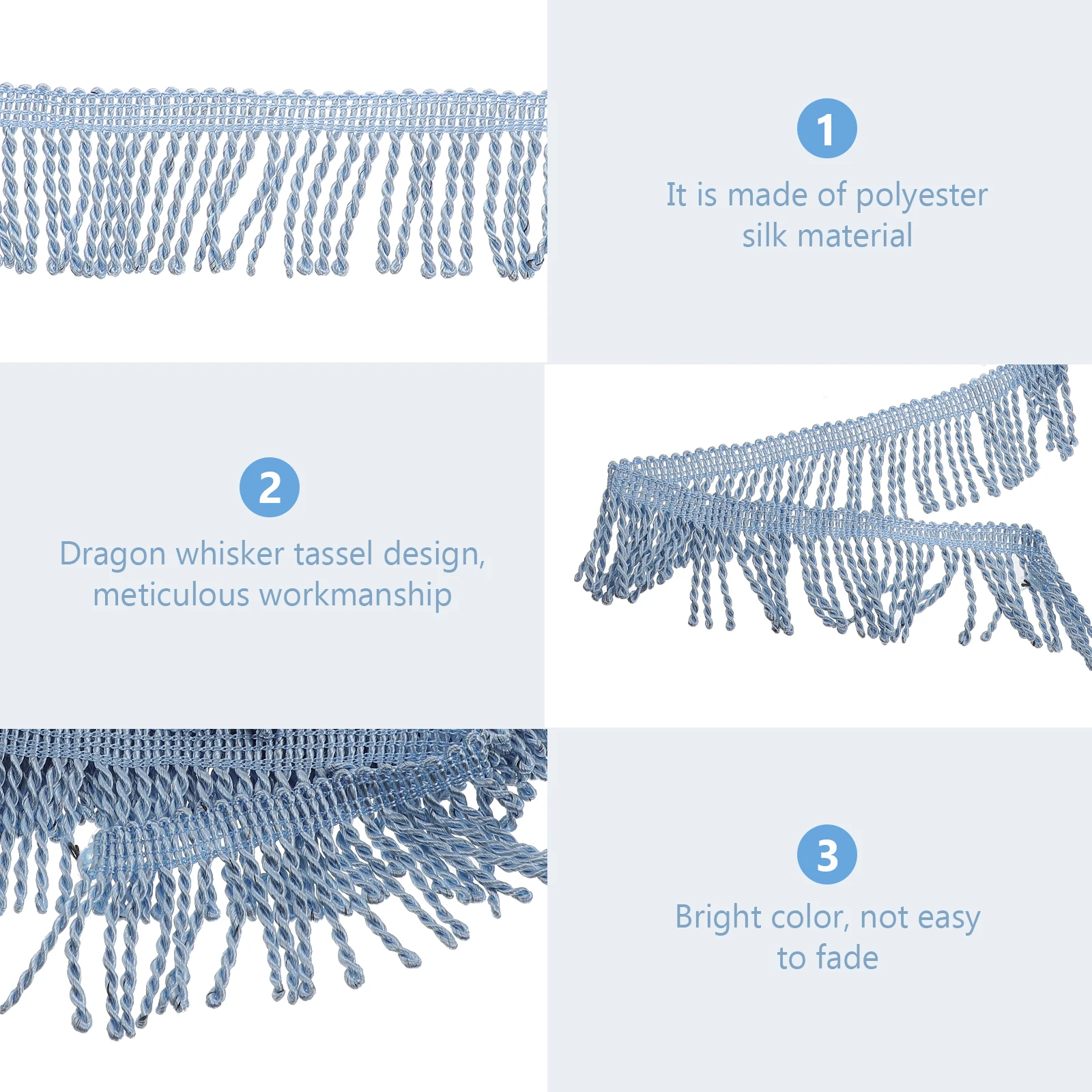 

Fringe Decorative Accessories Polyester Silk Durable Home Items Curtains Lamp Shades Roller Shades DIY Sewing Trim Fringed Strip