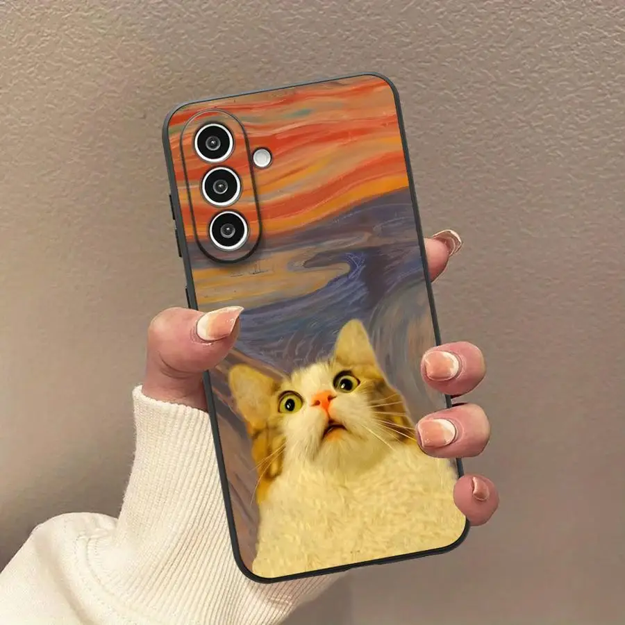 Phone Cover Case for Samsung Galaxy A57 A52 A36 A55 A05 A53 A17 A25 A16 A15 A06 A37 A73 A51 A23 A13 A41 A50 A70 A12 Fun Cat