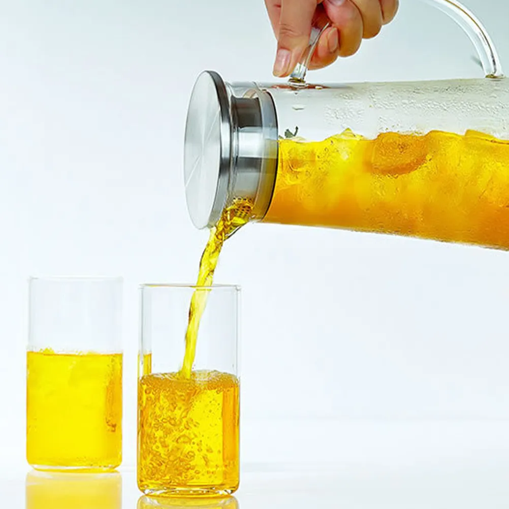 

Стеклянная бутылка для воды, 1 шт., 1450 мл, большая емкость, безопасная и полезная для кухни и дома, прозрачная, для чая