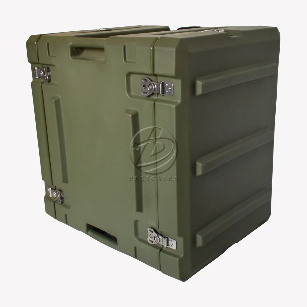 8U Rack Case, LLDPE Shockproof Equipment Case, Waterproof Flight Case for Mixers Amplifiers, Rolling Aviation Storage