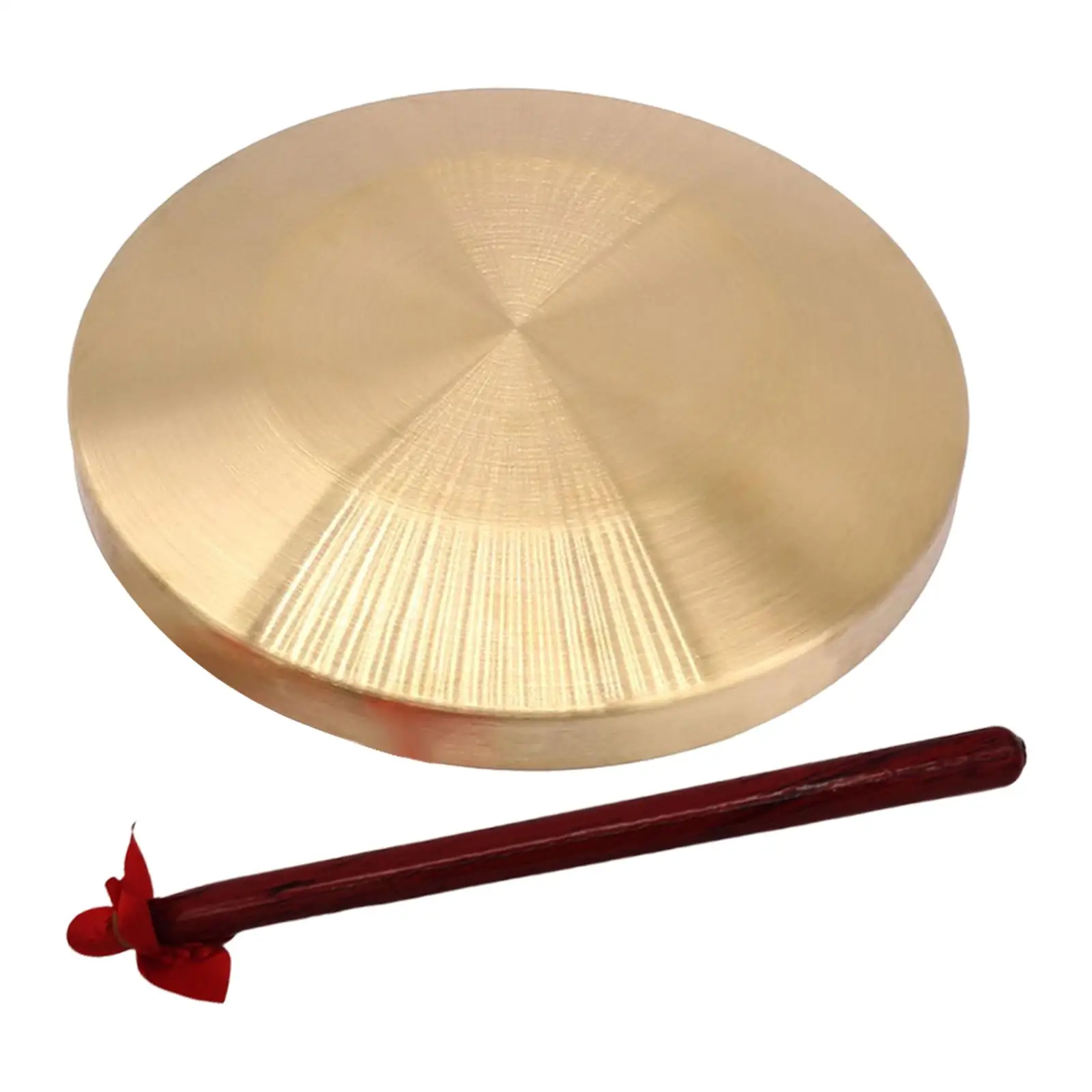 TRADITIONAL 6" BRASS CHINESE WIND GONG W/ BEATER HAND COPPER GONG CYMBALS