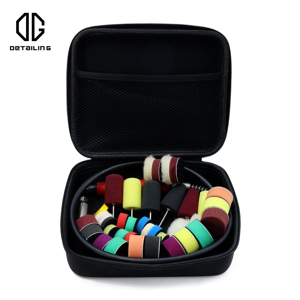 

DETAILING Car Detailing Sponge Polishing Pads Mini Buffer Kit M14 Drill Adapter for Auto Polishing Machine
