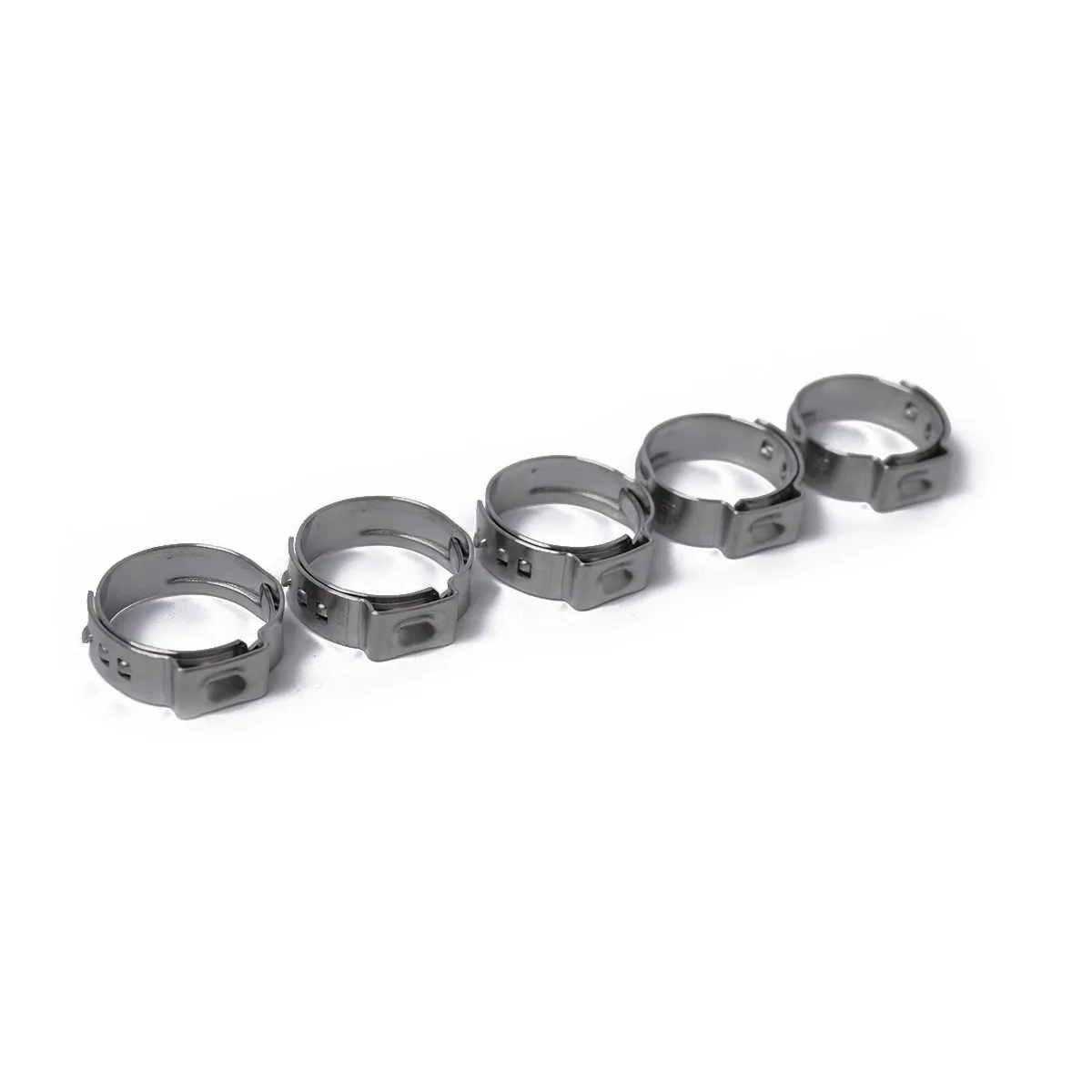 10Pcs Premium 304 Stainless Steel Single Ear Hose Clamps Id 13.7-16.2mm for Automotive Hvac Home Appliance Machinery Sealing