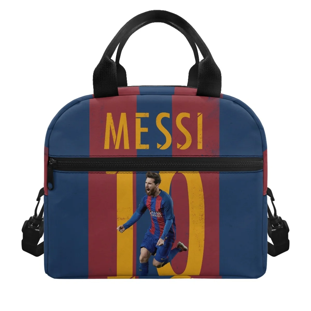 Football Star Messi Ladies Men Large Capacity Insulated Lunch Bag Travel Outdoor Student Bags Fabric is Delicate Won't Fade New