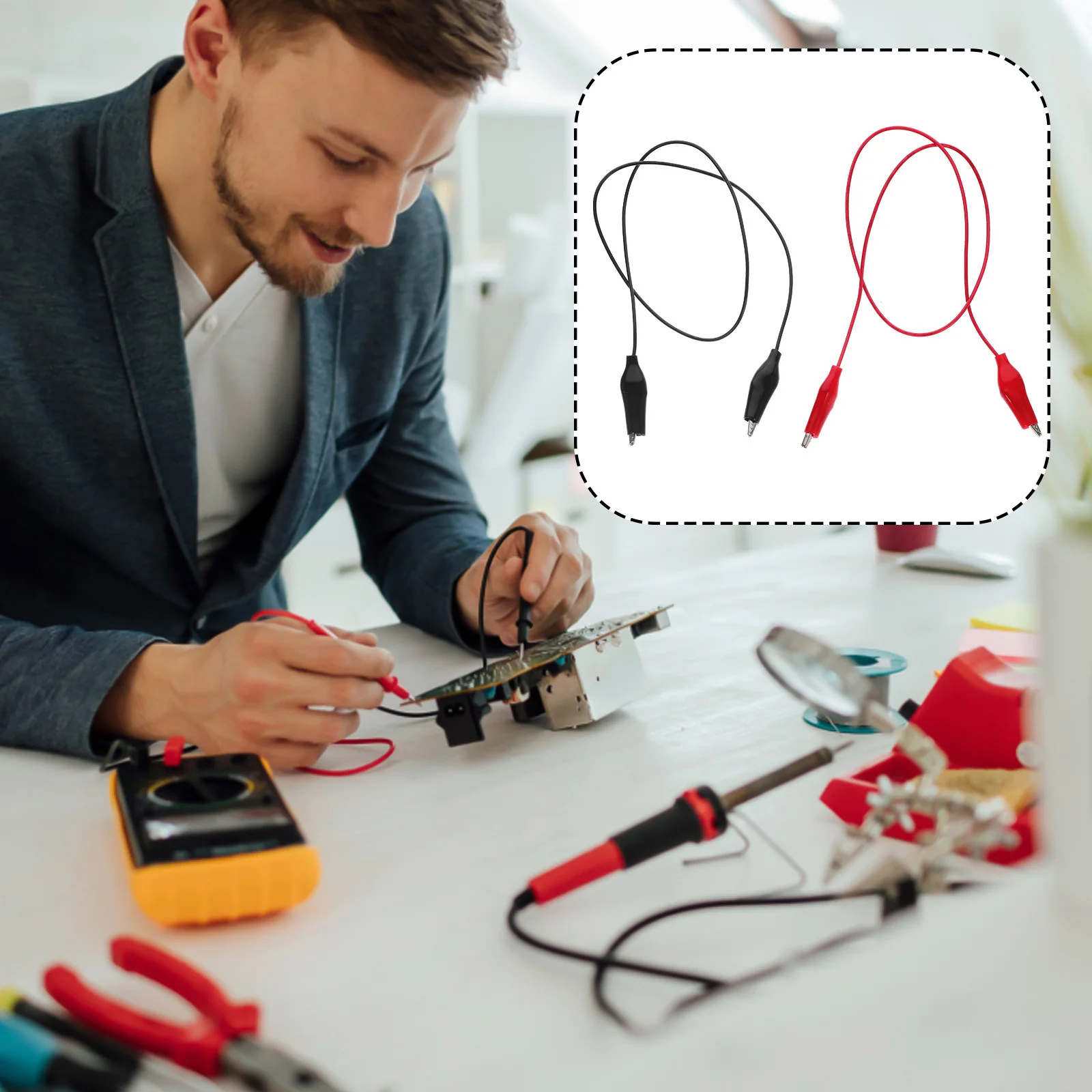 

10pcs Insulation Test Leads Alligator Clips Circuit Wires For Electrical Experiment Physics Lab Equipment Demo