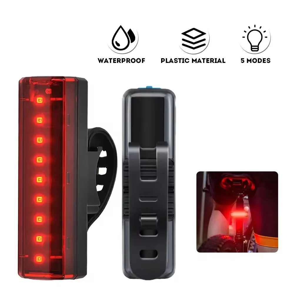 Bicycle Rear Light 5 Lighting Modes Ultra Bright Tail Lamp for Cycling Helmet Safety Warning LED Cycling Bike Light