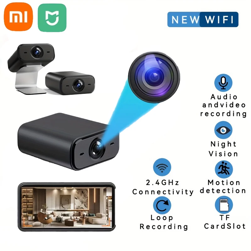 Xiaomi-cámara de vigilancia V720 para el hogar, videocámara inalámbrica con conexión Wifi, teléfono móvil remoto para interiores, enchufable, HD