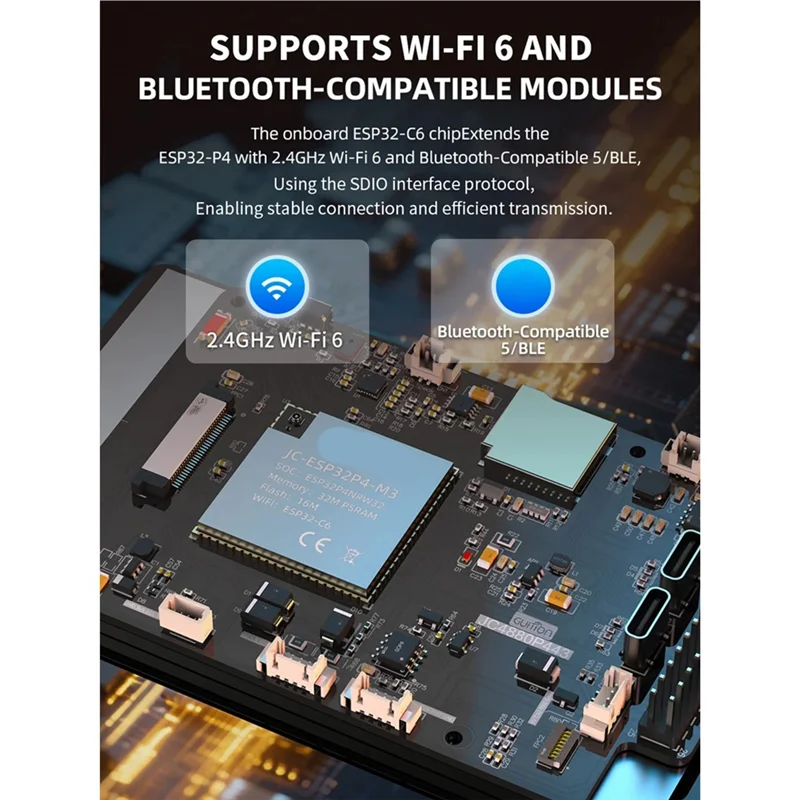 ESP32-C6 رقاقة ESP32 P4 مجلس التنمية 4.3 بوصة 800X480 IPS شاشة مع Wifi6 BT5 دعم على متن العرض الضميمة