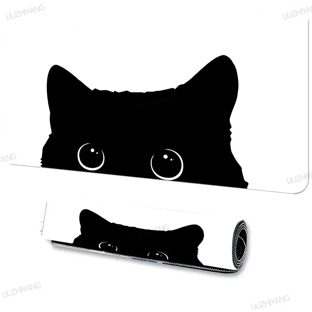 Alas Mouse Kepala Kucing Lucu Alas Mouse Komputer Baru XXL Alas Keyboard Gamer Karpet Kantor Lembut Alas Meja Alas Mouse Panjang untuk Desktop