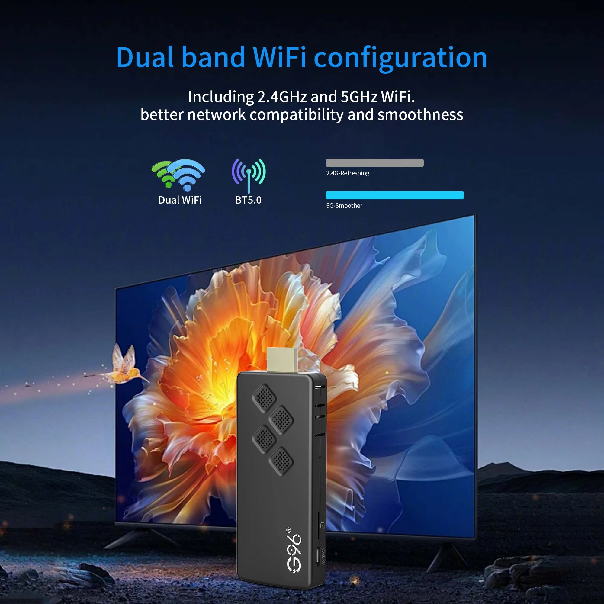 Android 13 Smart TV Stick Dual 2.4G5 Wifi Netflix Youtube 4K HDR10 Google Voice Assistant Multilanguage Streaming Media Player Q2