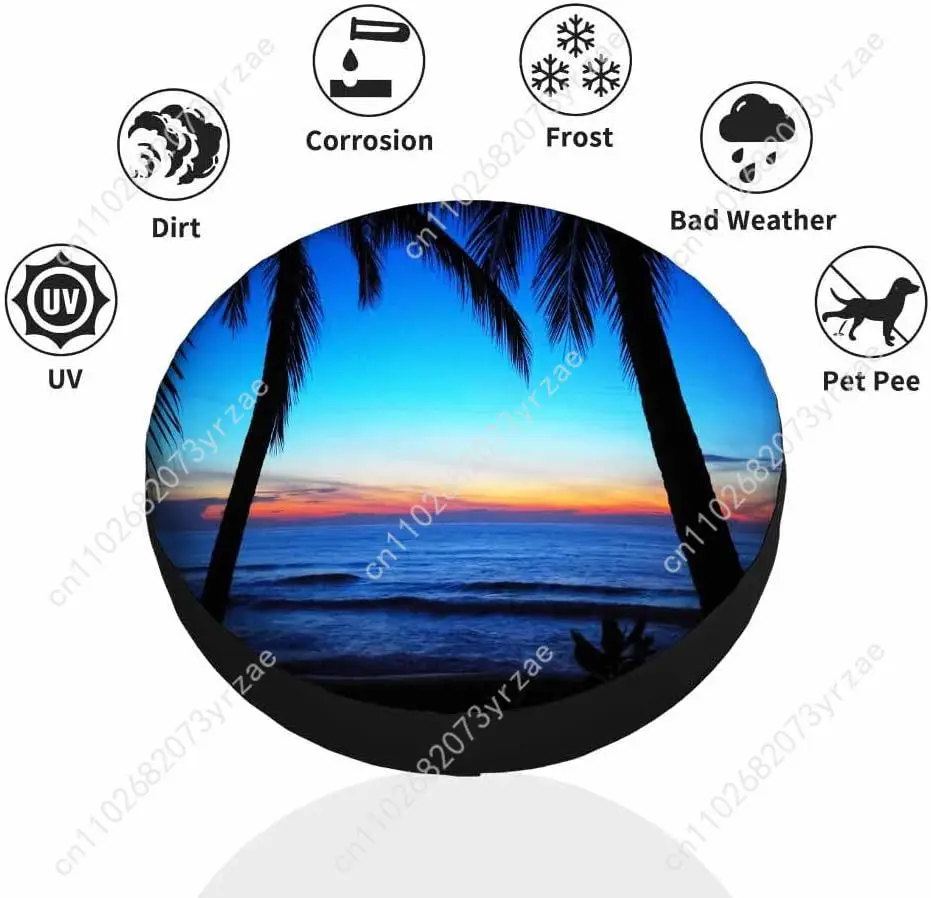 Синий закат, пляж, различные модели, чехол для запасного колеса, защита от песка и пыли, защита от ветра и дождя, прочные и прочные чехлы для шин