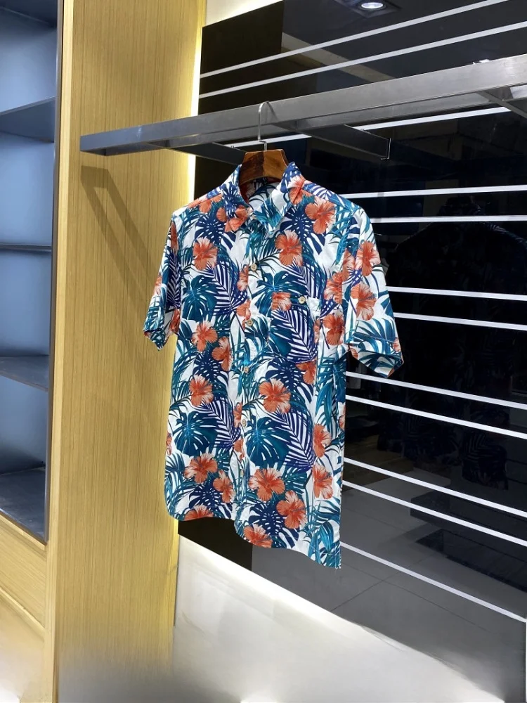 

Men's Casual Cotton Shirt Breathable Short Sleeve Summer Comfortable Island Vacation Style 100% Pure Cotton Loose Fit