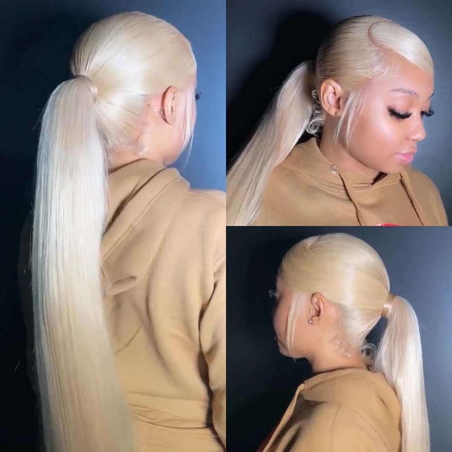 360 Lace Wig 613 Hd Lace Frontal Wig 13x6 Honey Blonde Colored Human Hair Wig Pre Plucked Brazilian Original Hair Straight 13x4 Lace Front Wig Pre-cut Lace Glueless 5x5 Lace Closure Wigs For Women 200