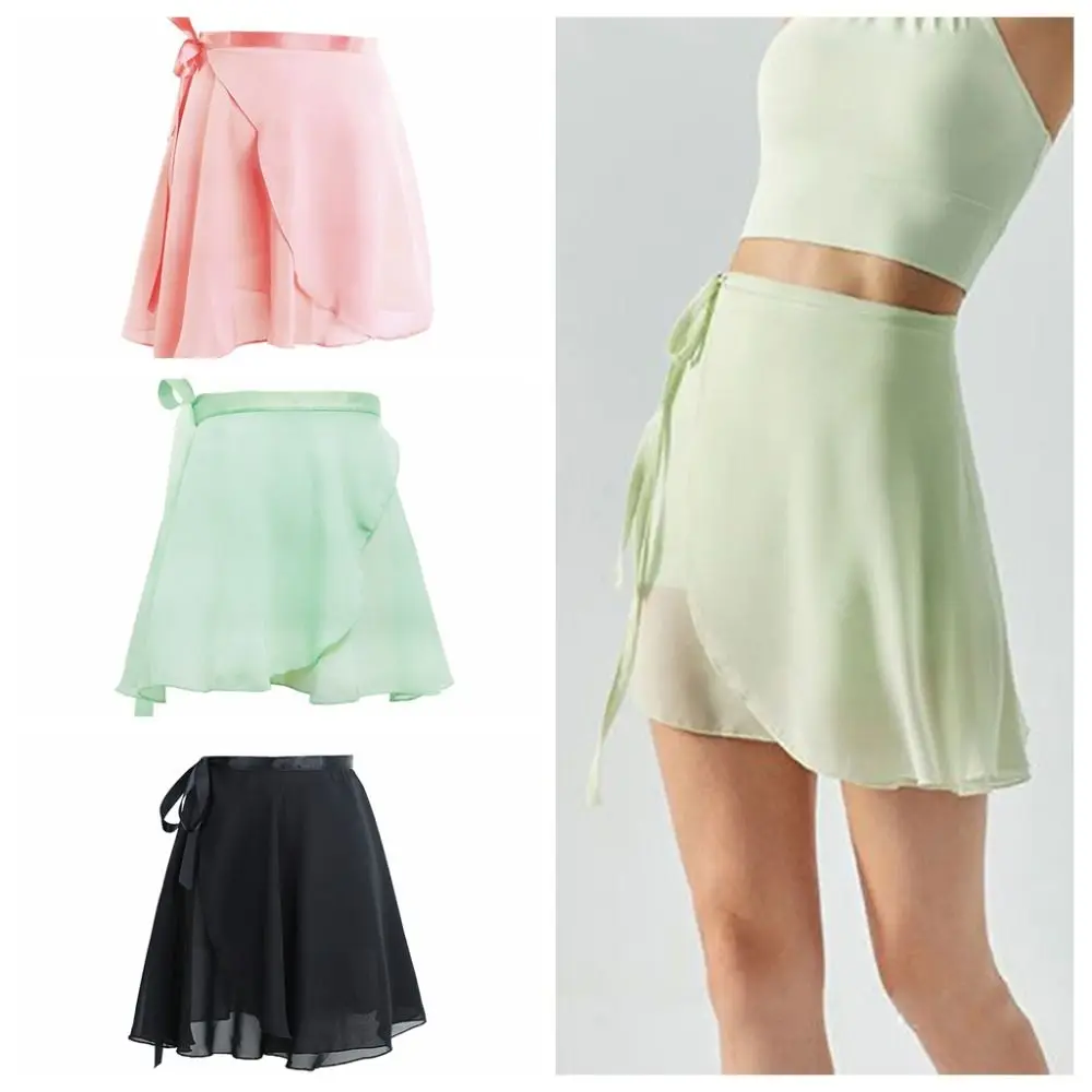 

Sweet Yoga Tutu Lace-up Skirt Dance Wear Training Ballet Dancing Skirt Mesh Thin Anti-glare Apron Wrap Dress Yoga