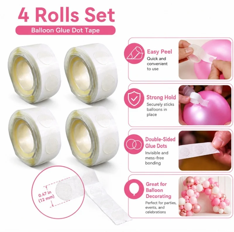 400 Pack Double Sided Adhesive Dots Removable Glue Points Party Decor