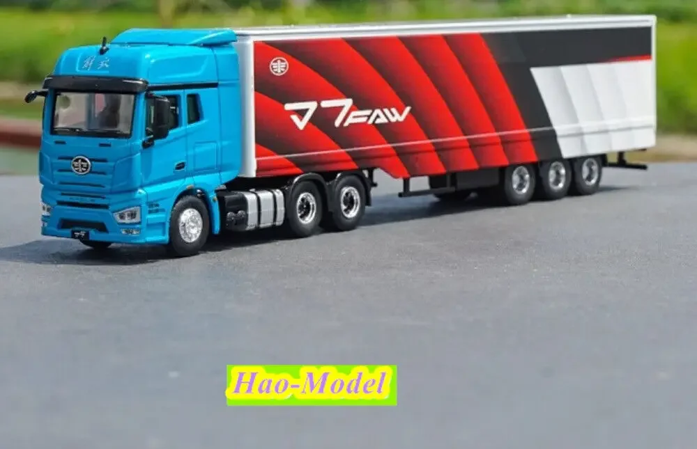 1/64 For FAW J7 Transport truck Car Model Alloy Diecast Kids Toys Boys Birthday Gifts Hobby Display Collection Ornaments Blue