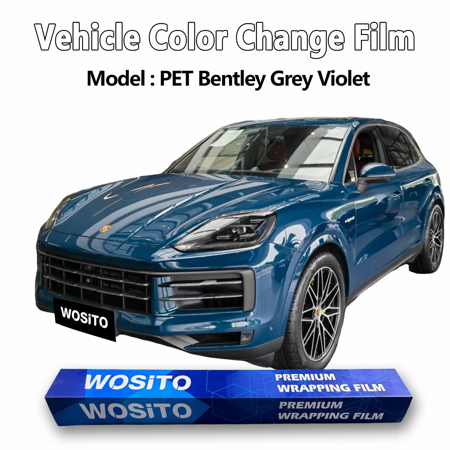 

PET Montego Blue Car Wrap Vinyl Film Glossy Full Body Color Change Bubble-Free Automotive Styling Wrap Factory Supply