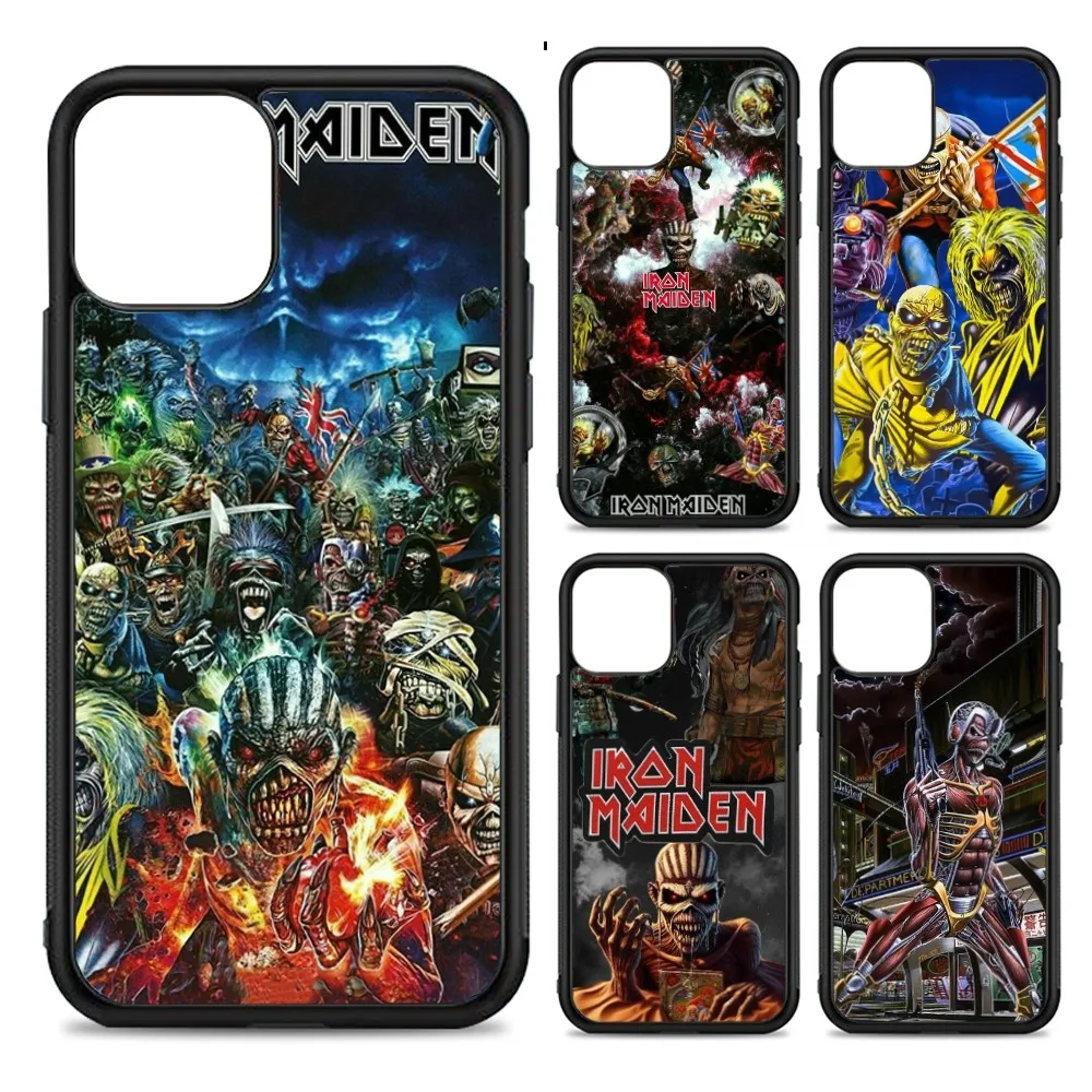 

I-IronS Rock M-Maiden Band Phone Case Silicone PC+TPU For For IPhone 11 12 13 14 15 16 Plus Pro Max Cover