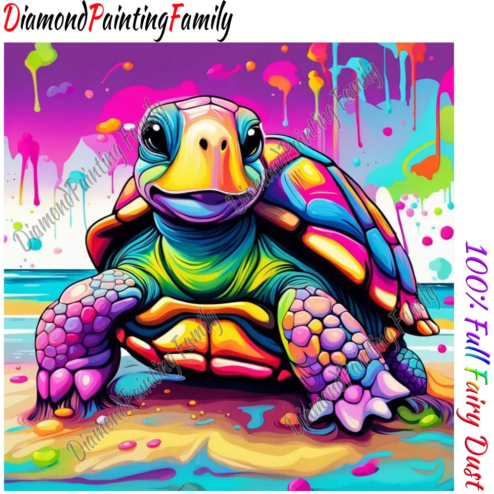 

Diamond Painting Family Full Fairy Dust Diamond Arts Colorful Animal Crystal Resin Mosaic Painting Kit AB Drill Cross Stitch Set