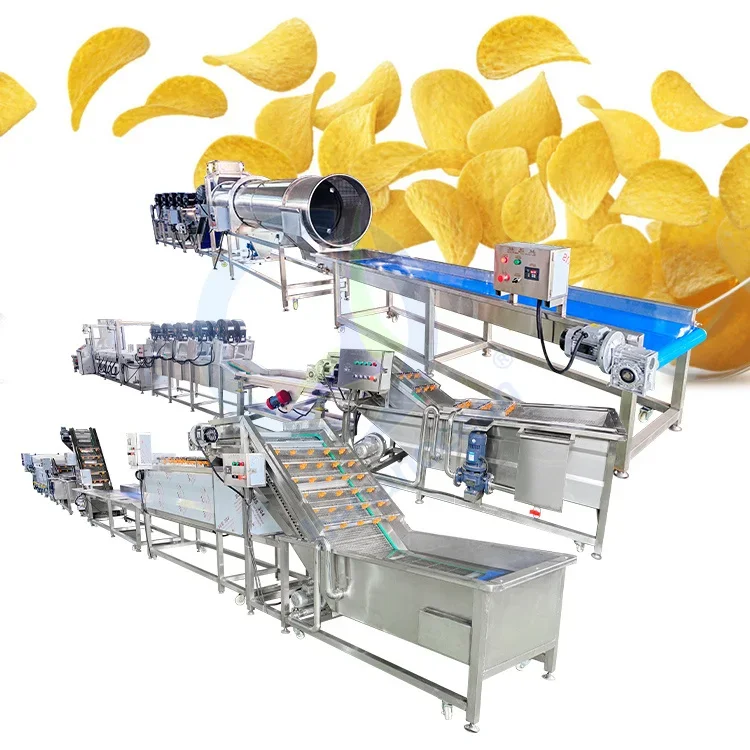 Electric Potato Chips Make Machine Mini Frozen French Fries Process Equipment for Automatic