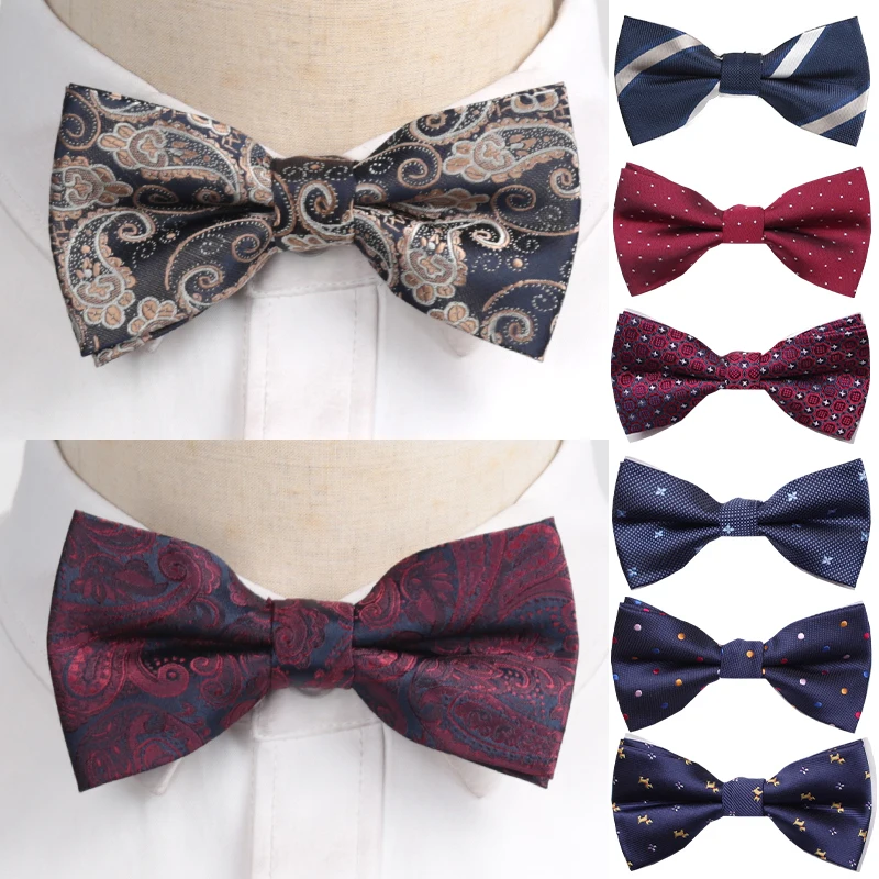 

Men Bowtie Jacquard High Quality Classic Tie Accessories Bowknot Necktie Handmade Butterfly Cravat Wedding Business Neckwear