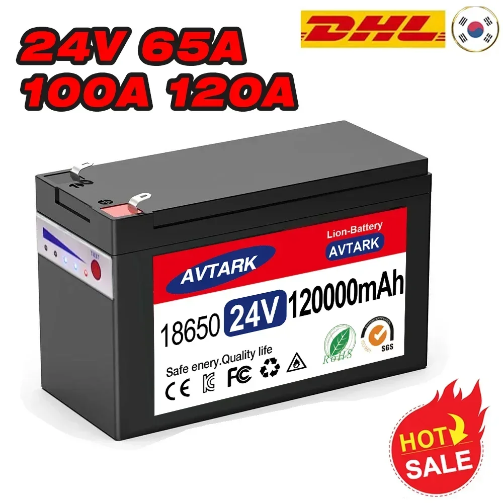 24V 65Ah 100Ah 120Ah Li Ion 18650 Battery Electric Vehicle Lithium Battery Pack 65Ah 100Ah 120Ah Built-in BMS 30A High Current