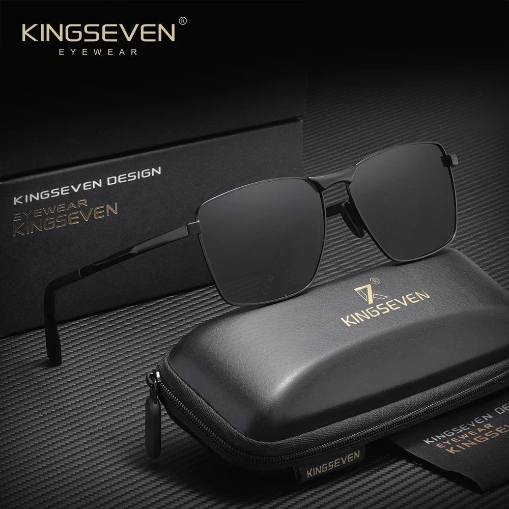 KINGSEVEN lunettes de soleil polarisées à la mode hommes femmes lunettes à monture rectangulaire UV400 conduite en plein air été lunettes classiques