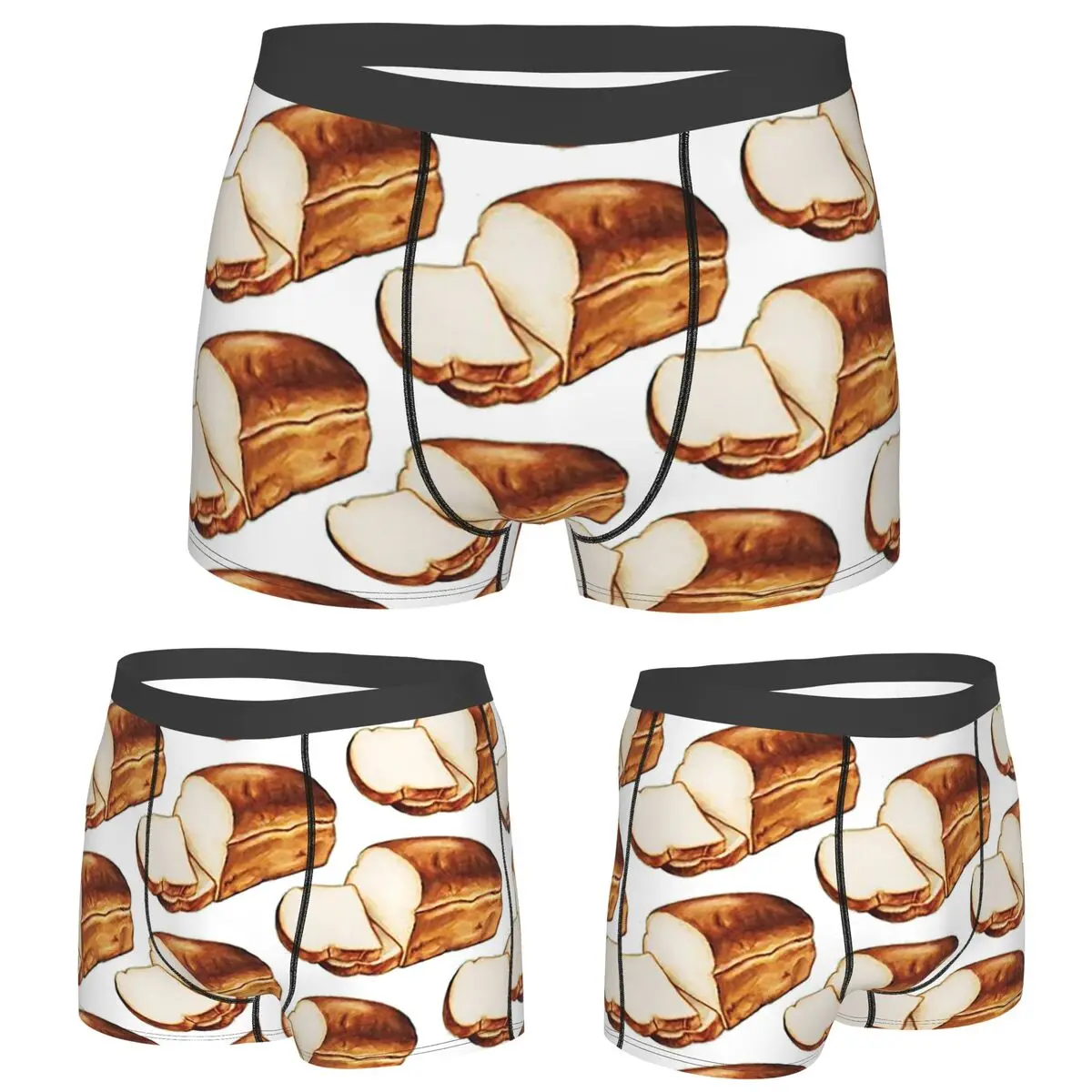 

Boxer Underpants Shorts Bread Pattern Panties Male Breathable Underwear for Homme Man Boyfriend Gift