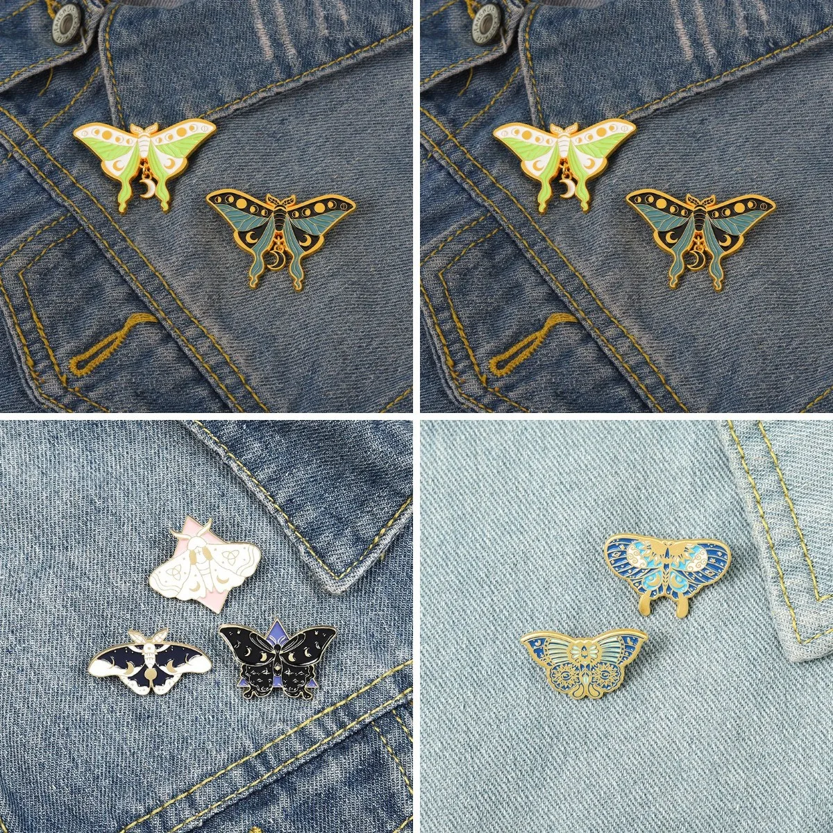 Custome metal badge brooch cartoon insect colorful butterfly creative fashion versatile brooch