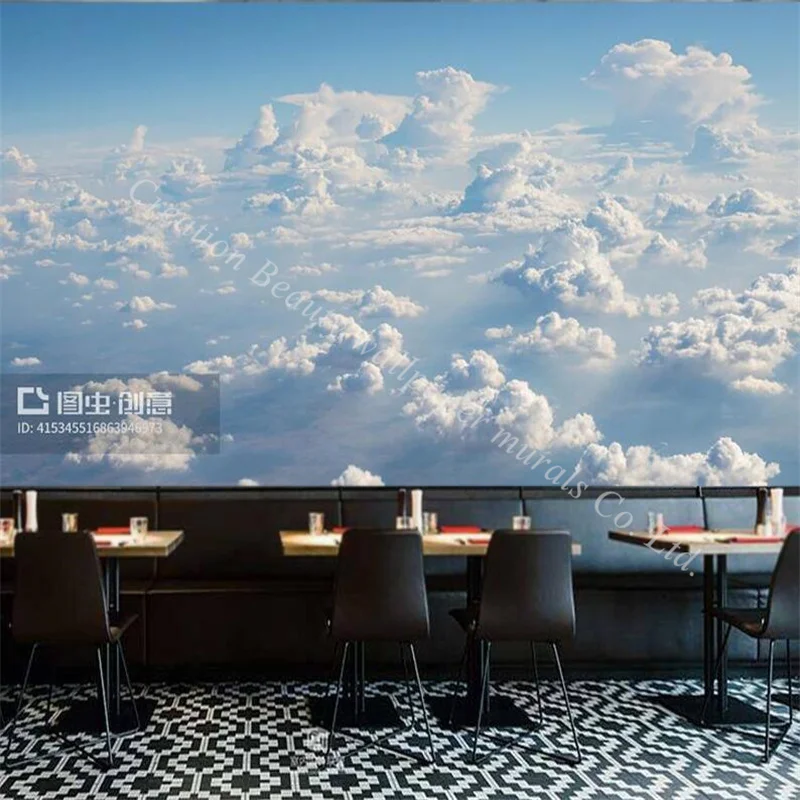 

Custom Blue Sky White Clouds Scenery 3d Photo Wallpaper for Living Room Bedroom TV Sofa Background Wall Papers Home Decor Mural