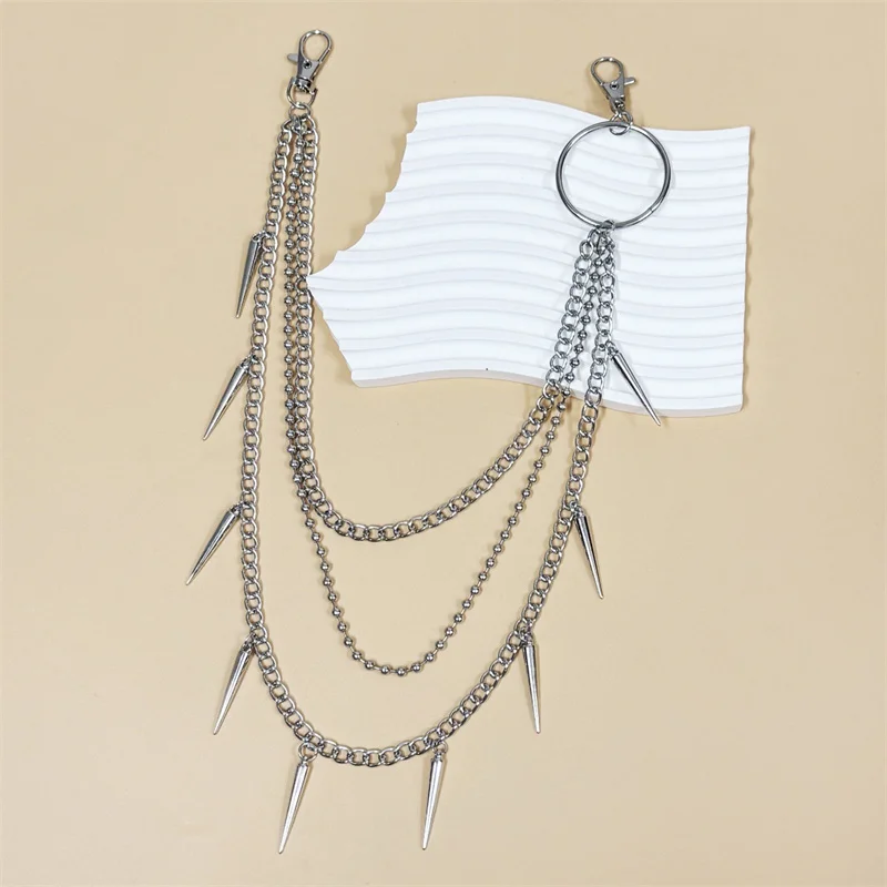 New Hip-hop Punk Metal Rivets Pants Chain Multi-layer Waist Chain Dress Up Pants Hundred With Jewelry