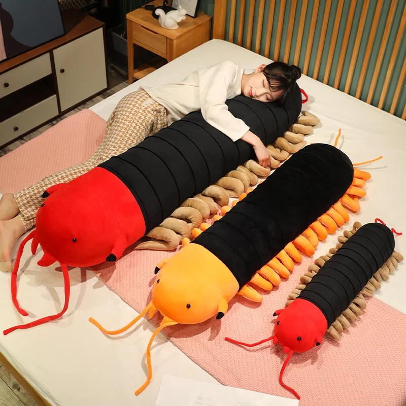 Nice 70/110cm Simulation Giant Long Strip Centipede Plush Doll Pillow Lifelike Insect Toy Home Decoration Gift For Boys Girls