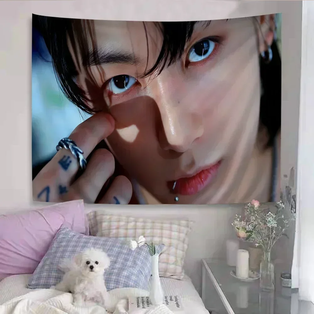 Korea E-Euphoria J-Jungkook-K-KPOP Printed Large Wall Tapestry Indian Buddha Wall Decoration Witchcraft Bohemian Hippie Wall