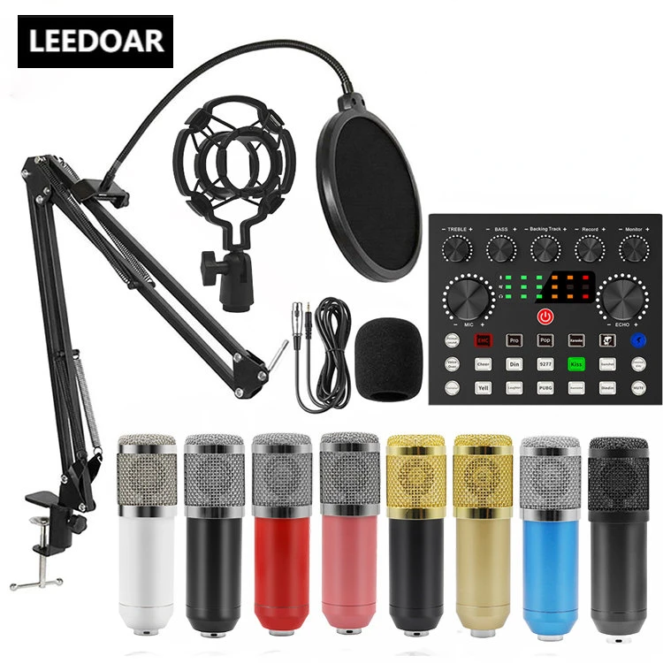 

BM800 V8S Sound Card Professional Audio Set BM800 Mic Studio Condenser Microphone for Karaoke Podcast Recording Live Streaming