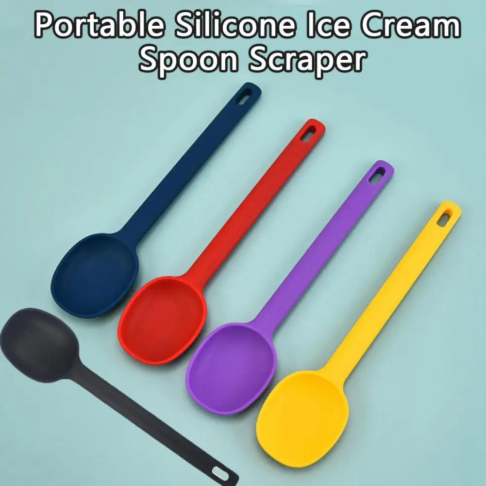 Cucchiaio per mescolare grande in Silicone cucchiaio per insalata cucchiaio per condimento da cucina cucchiaio per torta gelato utensile da cucina