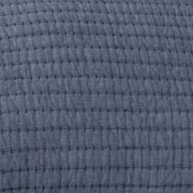 LIFE HOME مجموعة غزل القطن المصبوغة من مجموعة شامبراي - لحاف سرير خفيف الوزن بخياطة القناة، Queen B