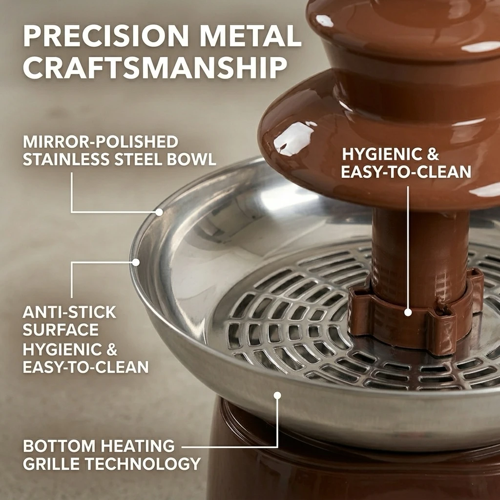 

Portable Chocolate Fountain Machine Home Use 6-Tier Chocolate Fondue Maker for Fruit Dipping Parties Sweet Dessert Waterfall Too