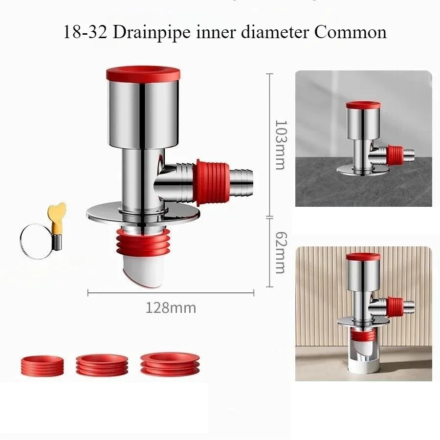 Three Way ABS Water Distributor for Drain Pipe Connection Between Washing Machine Dryer and Utility Sink Installations