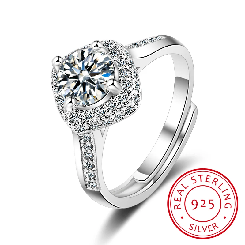 

Promise 925 Sterling Silver Ring Classic Wedding Ring Jewelry Cubic Zirconia Rings For Women Bridesmaid Gifts