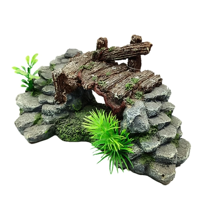 

Realistic Bridge Resin Simulation Aquarium Ornaments Fish Tanks Aquarium Plant Basking Climbing Platform Supplies