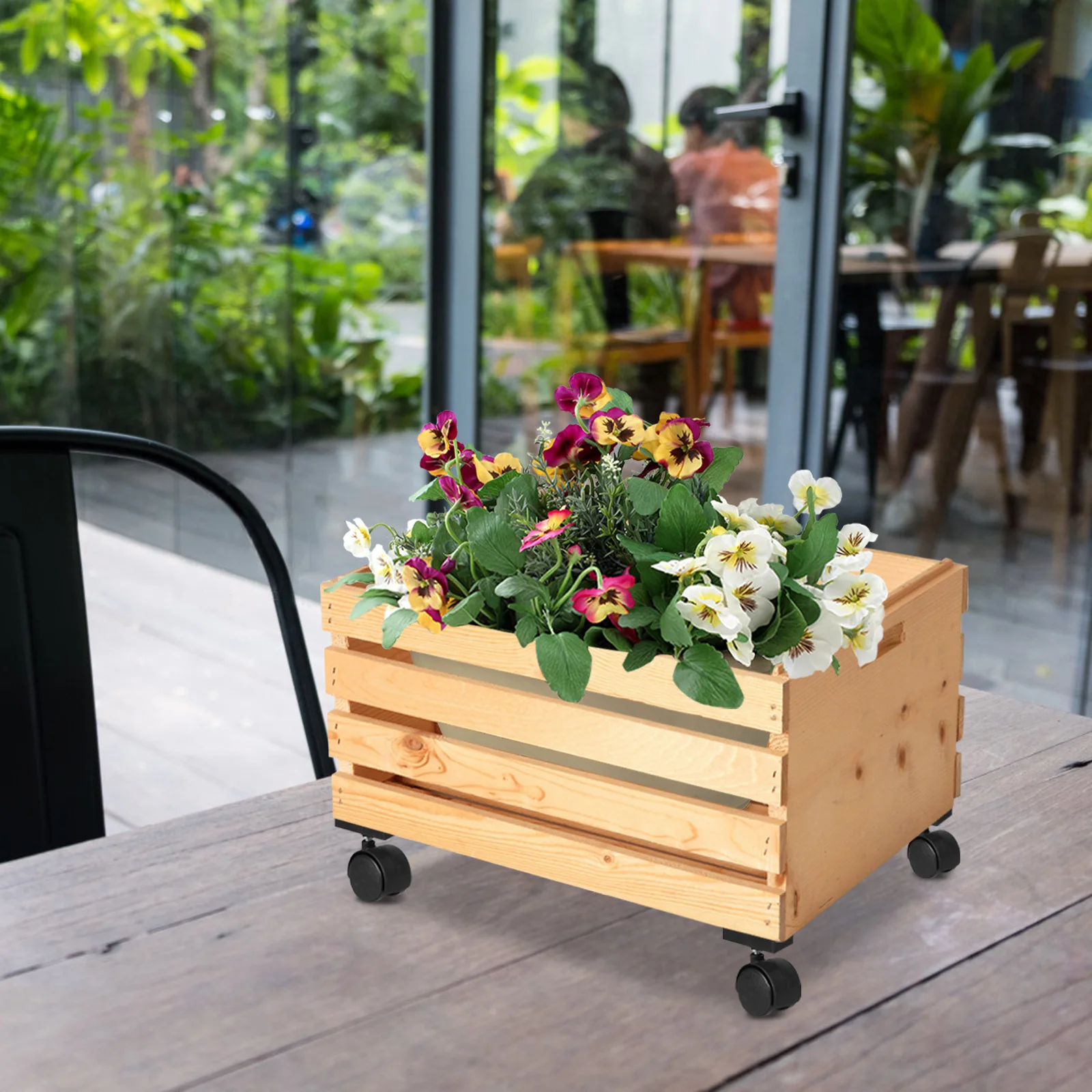 

4Pcs Balcony Vegetable Box Enhancements Compact Portable Easy to Install Space Saving for Home Gardening Movable Flower Pot