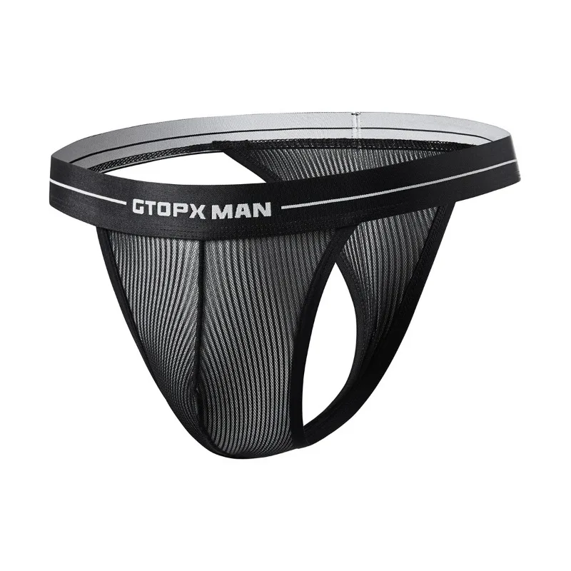 

GTOPXMAN Men Thongs Sexy Mesh Transparent Men Briefs 2-Pack