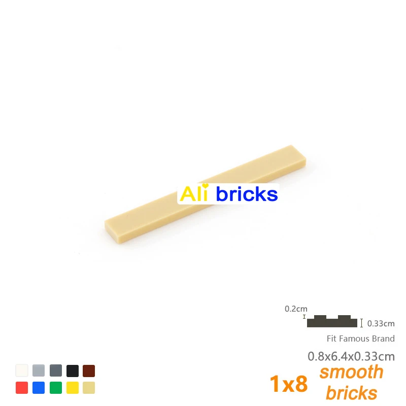 50 pezzi di blocchi di costruzione sfusi Figure mattoncini lisci 1x8 10 colori giocattolo creativo educativo per bambini taglia compatibile con 4162