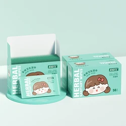 50 pcs/Box Feminine Care Wet Wipes,Individually Packed,No alcohol wipes