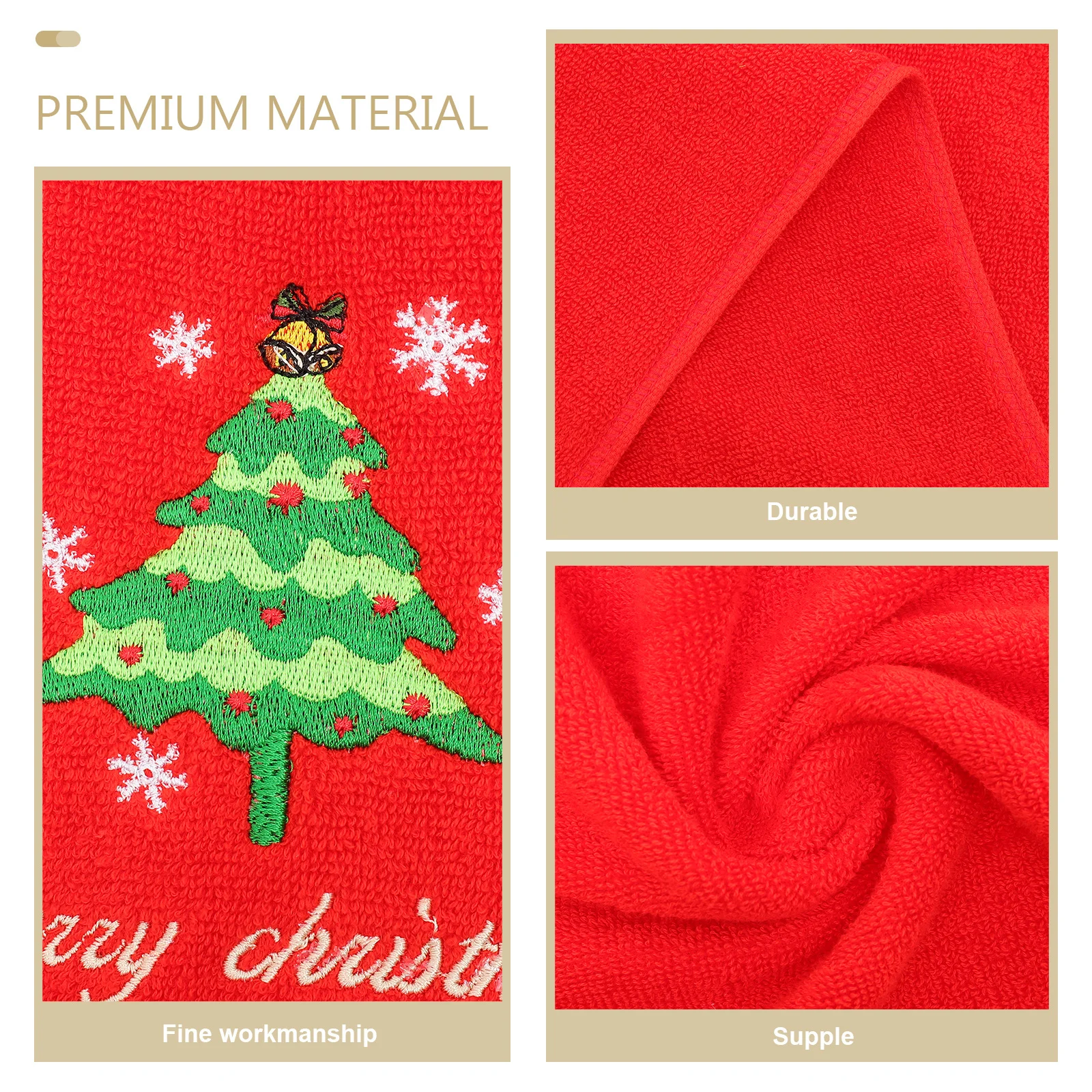 

2Pcs Christmas Decorative Embroidered Towels Cotton Hand Towels Xmas Washrags for Bathroom Kitchen Holiday Christmas Washrags
